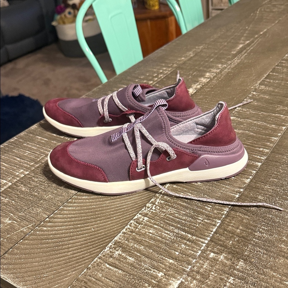 OluKai Women's Sneakers in Plum and Maroon